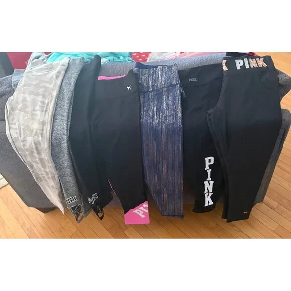 Victoria's Secret "PINK" Yoga Pants; Dark Gray w/Sequin Waistband - NEW! Size Lg - Picture 9 of 9